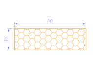 Perfil de Silicona PSE0,165015 - formato tipo Rectángulo Esponja - forma regular