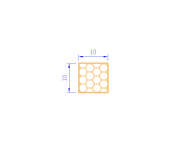 Perfil de Silicona PSE0,251010 - formato tipo Cuadrado Esponja - forma regular
