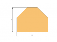 Perfil de Silicona PSE0,2510822B - formato tipo Trapecio - forma irregular