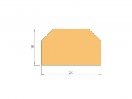 Perfil de Silicona PSE0,2510822C - formato tipo Trapecio - forma irregular