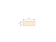 Perfil de Silicona PSE0,251405 - formato tipo Rectángulo Esponja - forma regular