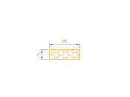 Perfil de Silicona PSE0,251505 - formato tipo Rectángulo Esponja - forma regular