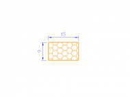 Perfil de Silicona PSE0,251509 - formato tipo Rectángulo Esponja - forma regular