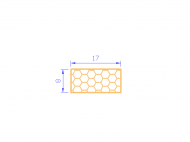 Perfil de Silicona PSE0,251708 - formato tipo Rectángulo Esponja - forma regular