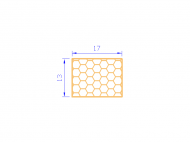 Perfil de Silicona PSE0,251713 - formato tipo Rectángulo Esponja - forma regular