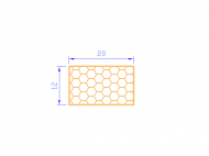 Perfil de Silicona PSE0,252012 - formato tipo Rectángulo Esponja - forma regular