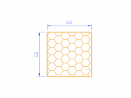 Perfil de Silicona PSE0,252222 - formato tipo Cuadrado Esponja - forma regular