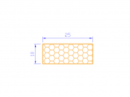 Perfil de Silicona PSE0,252510 - formato tipo Rectángulo Esponja - forma regular