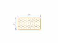 Perfil de Silicona PSE0,252513 - formato tipo Rectángulo Esponja - forma regular