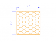Perfil de Silicona PSE0,252727 - formato tipo Cuadrado Esponja - forma regular