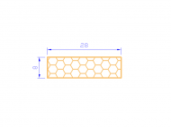 Perfil de Silicona PSE0,252808 - formato tipo Rectángulo Esponja - forma regular