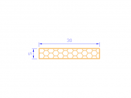 Perfil de Silicona PSE0,253005 - formato tipo Rectángulo Esponja - forma regular