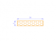 Perfil de Silicona PSE0,253006 - formato tipo Rectángulo Esponja - forma regular