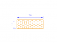 Perfil de Silicona PSE0,253010 - formato tipo Rectángulo Esponja - forma regular