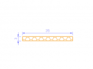 Perfil de Silicona PSE0,253503 - formato tipo Rectángulo Esponja - forma regular