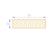 Perfil de Silicona PSE0,253810 - formato tipo Rectángulo Esponja - forma regular