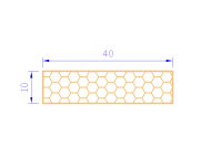 Perfil de Silicona PSE0,254010 - formato tipo Rectángulo Esponja - forma regular