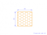 Perfil de Silicona PSE0,254040 - formato tipo Cuadrado Esponja - forma regular