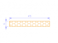 Perfil de Silicona PSE0,254506 - formato tipo Rectángulo Esponja - forma regular