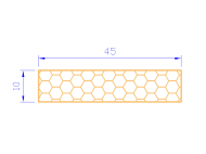 Perfil de Silicona PSE0,254510 - formato tipo Rectángulo Esponja - forma regular