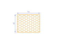 Perfil de Silicona PSE0,255040 - formato tipo Rectángulo Esponja - forma regular