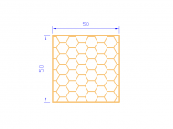 Perfil de Silicona PSE0,255050 - formato tipo Cuadrado Esponja - forma regular