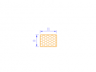 Perfil de Silicona PSE0,391108 - formato tipo Rectángulo Esponja - forma regular