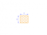 Perfil de Silicona PSE0,391110 - formato tipo Rectángulo Esponja - forma regular