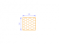 Perfil de Silicona PSE0,391414 - formato tipo Cuadrado Esponja - forma regular