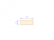 Perfil de Silicona PSE0,391505 - formato tipo Rectángulo Esponja - forma regular