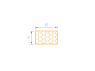 Perfil de Silicona PSE0,391509 - formato tipo Rectángulo Esponja - forma regular