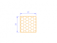 Perfil de Silicona PSE0,391818 - formato tipo Cuadrado Esponja - forma regular
