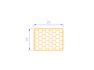 Perfil de Silicona PSE0,392015 - formato tipo Rectángulo Esponja - forma regular