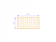 Perfil de Silicona PSE0,392513 - formato tipo Rectángulo Esponja - forma regular