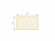 Perfil de Silicona PSE0,392515 - formato tipo Rectángulo Esponja - forma regular