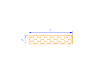 Perfil de Silicona PSE0,393006 - formato tipo Rectángulo Esponja - forma regular