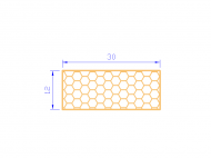 Perfil de Silicona PSE0,393012 - formato tipo Rectángulo Esponja - forma regular