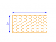 Perfil de Silicona PSE0,394020 - formato tipo Rectángulo Esponja - forma regular