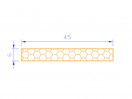 Perfil de Silicona PSE0,394506 - formato tipo Rectángulo Esponja - forma regular