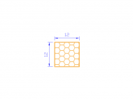 Perfil de Silicona PSE0,531212 - formato tipo Cuadrado Esponja - forma regular