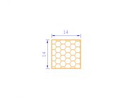 Perfil de Silicona PSE0,531414 - formato tipo Cuadrado Esponja - forma regular