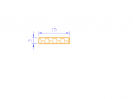Perfil de Silicona PSE0,531503 - formato tipo Rectángulo Esponja - forma regular