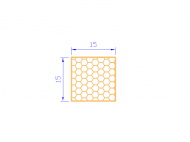 Perfil de Silicona PSE0,531515 - formato tipo Cuadrado Esponja - forma regular