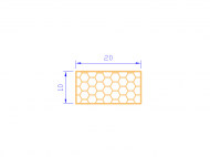 Perfil de Silicona PSE0,532010 - formato tipo Rectángulo Esponja - forma regular