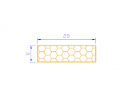 Perfil de Silicona PSE0,532808 - formato tipo Rectángulo Esponja - forma regular