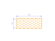 Perfil de Silicona PSE0,533012 - formato tipo Rectángulo Esponja - forma regular