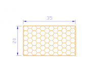 Perfil de Silicona PSE0,533520 - formato tipo Rectángulo Esponja - forma regular