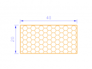 Perfil de Silicona PSE0,534020 - formato tipo Rectángulo Esponja - forma regular