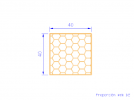 Perfil de Silicona PSE0,534040 - formato tipo Cuadrado Esponja - forma regular