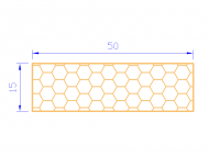 Perfil de Silicona PSE0,535015 - formato tipo Rectángulo Esponja - forma regular